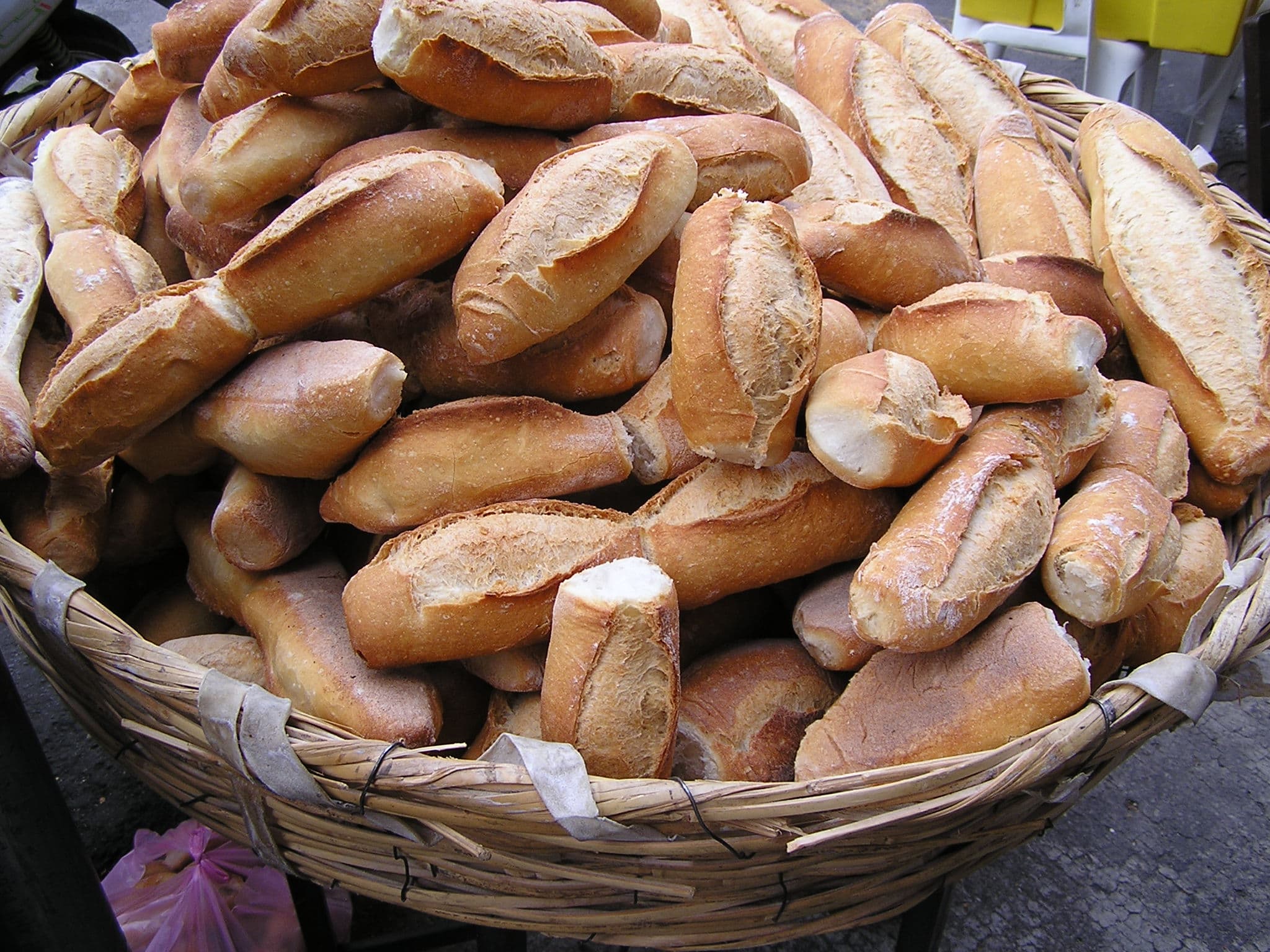 Basket filled with bolillos
